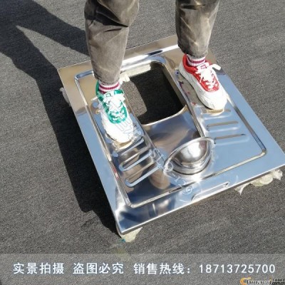 免冲农村厕所用不锈钢旱厕蹲便器 有盖开闭不锈钢蹲便器